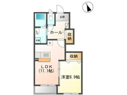 グランディール サーラ(1LDK/1階)の間取り写真