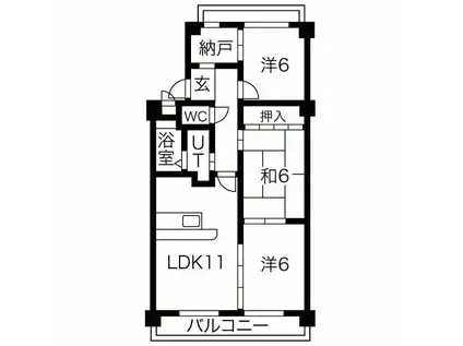 ファミール小幡(3SLDK/3階)の間取り写真
