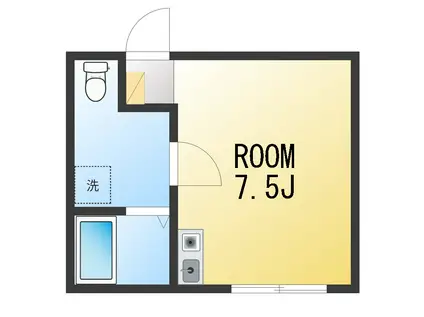 ヴィノシティ横浜弘明寺(ワンルーム/1階)の間取り写真