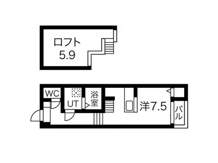 ARVITA(1K/2階)の間取り写真