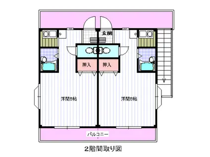 井上アパート(1K/2階)の間取り写真