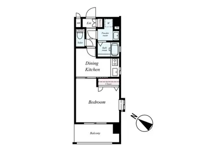 ピュアドーム高宮イースト(1DK/3階)の間取り写真