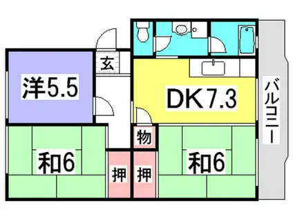 山根マンション(3DK/3階)の間取り写真