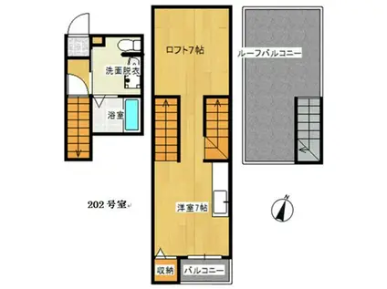 MAISONETIC 九大学研都市(ワンルーム/1階)の間取り写真