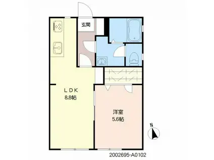 アネックス鍋島A(1LDK/1階)の間取り写真