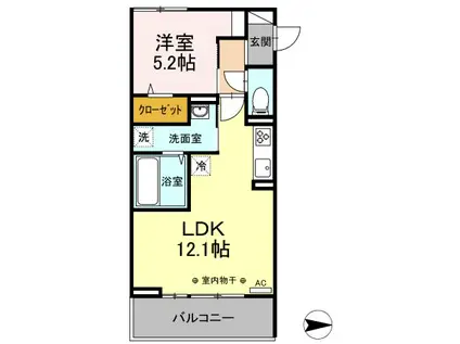 サニーコート(1LDK/2階)の間取り写真
