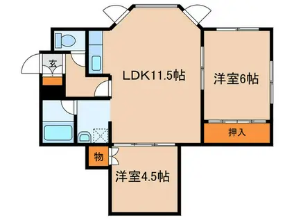キャッスルヴィレッジ(2LDK/2階)の間取り写真