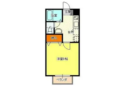 セフティーA(1K/1階)の間取り写真