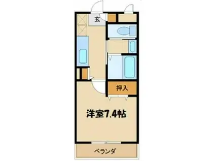 フランネル(1K/1階)の間取り写真