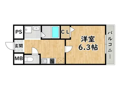 フォレストプラザ(1K/5階)の間取り写真