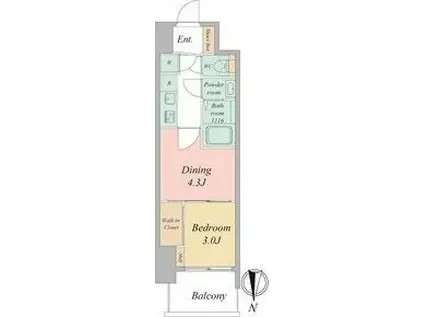 セレニテ東梅田アリエ(2K/9階)の間取り写真