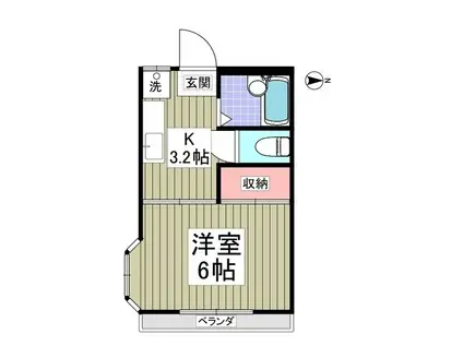 アイリットハイツ第二(1K/1階)の間取り写真