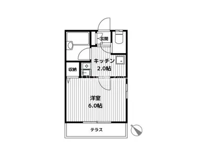 プロムナード生麦C棟(1K/1階)の間取り写真