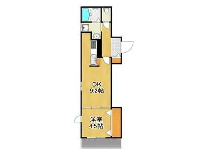ヘーベルメゾン新川崎(1DK/3階)の間取り写真