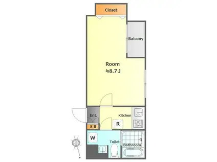 アーバンコート品川(1K/2階)の間取り写真