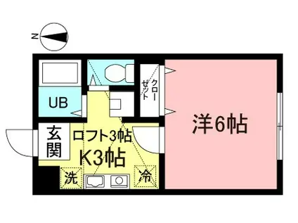 ヴァンヴェール向ヶ丘(1K/2階)の間取り写真
