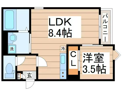 レガリスト東照宮プレステージ(1LDK/3階)の間取り写真