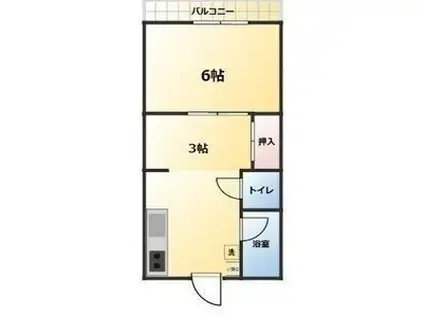 朝宮レジデンス(1DK/1階)の間取り写真