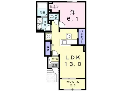クライスC(1LDK/1階)の間取り写真