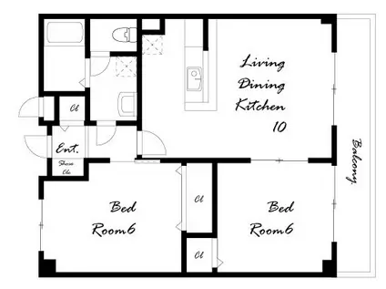 ビレッジコートII(2LDK/2階)の間取り写真