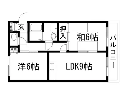 グランジュール泉ガ丘(2LDK/2階)の間取り写真