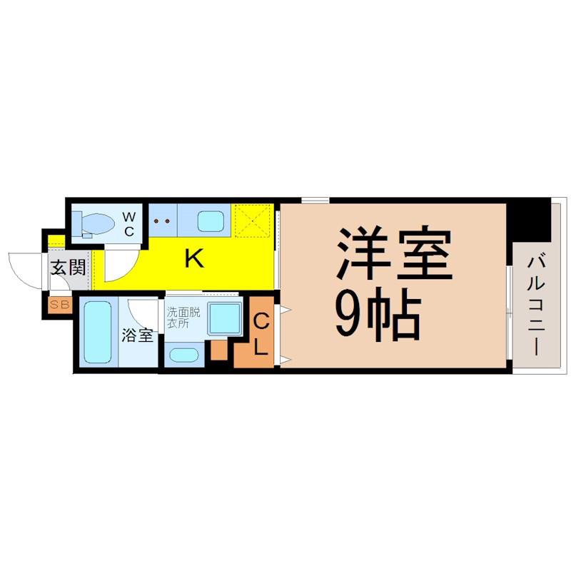 HANANOKI RISE(1K/2階)の間取り写真