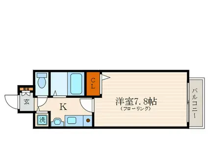 グランドパレス三条花見小路(1K/5階)の間取り写真