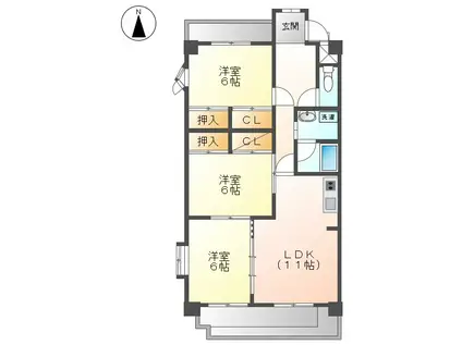 PASTORAL-N(3LDK/2階)の間取り写真