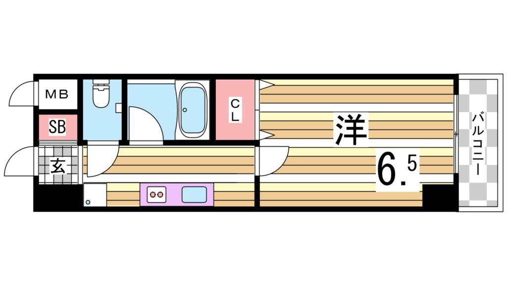 エクレール六甲(1K/1階)の間取り写真