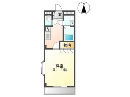 エルアール篠栗(1K/1階)の間取り写真