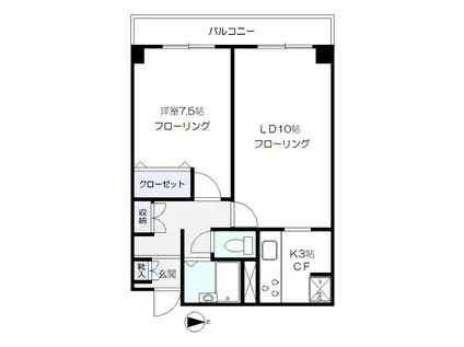 ファミール西新宿(1LDK/12階)の間取り写真