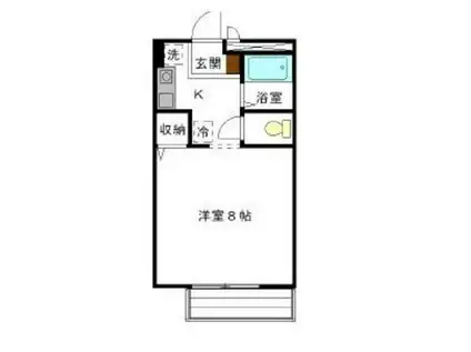 サンガーデン荒田島(1K/2階)の間取り写真