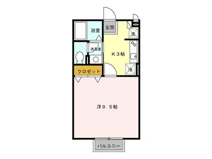 ハイツクラール(1K/1階)の間取り写真