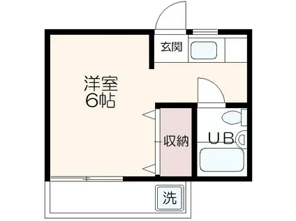 みのわグレースマンション(1K/3階)の間取り写真