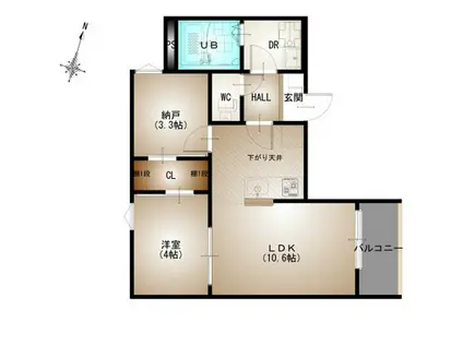 REGALEST 青崎2(1SLDK/1階)の間取り写真