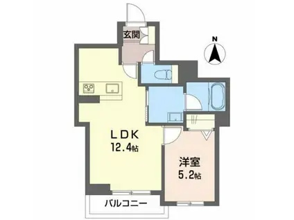 SPINEL(1LDK/3階)の間取り写真