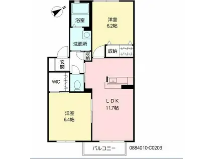 積水ハウスの(2LDK/2階)の間取り写真