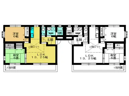 エレガンシア(2LDK/1階)の間取り写真