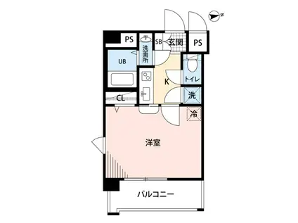 エンクレスト大手門II(1K/10階)の間取り写真