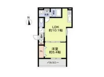 フォレストクリエオーレ金剛(1LDK/3階)の間取り写真