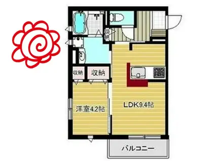 エルンテERNTE(1LDK/2階)の間取り写真
