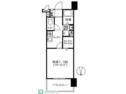 アルフレッサ赤坂(1K/2階)の間取り写真