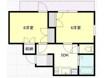 JOYFUL楠木(2DK/3階)の間取り写真