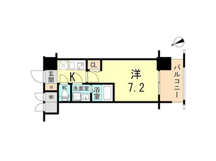 CREST TAPP 神戸湊町 BRANC(1K/11階)の間取り写真