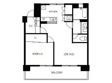 汐見ハイツ(1LDK/2階)の間取り写真