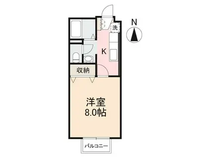 シルク林III(1K/2階)の間取り写真