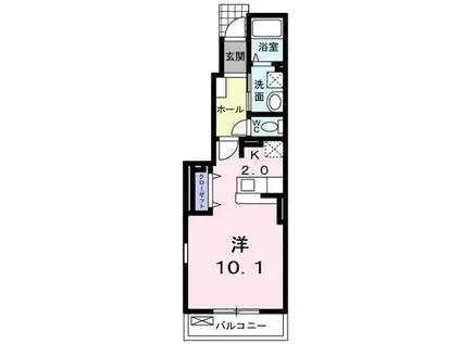 ルナ・レインボー(1K/1階)の間取り写真