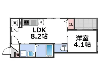 GLORIA HANATENII(1LDK/2階)の間取り写真