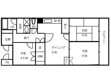 JKハイム(3DK/7階)の間取り写真