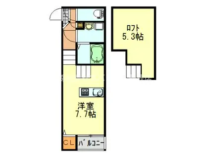 第一青山ハイツ(ワンルーム/2階)の間取り写真